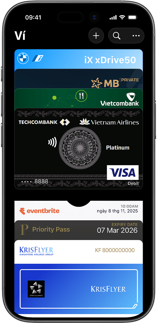 Thẻ thành viên tích hợp Apple Wallet trên iPhone