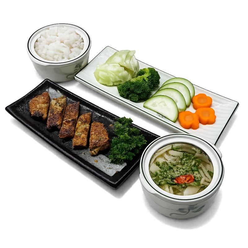 Set cơm 2 - Phi lê cá chay chiên sả ớt